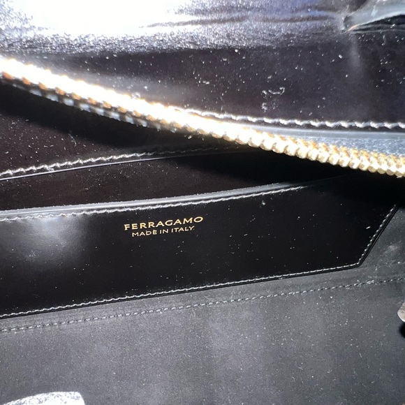 🖤SOLD🖤 FERRAGAMO Small Archive Gancio Leather Tote DOUBLE BLACK / NERO NWT - Picture 11 of 16